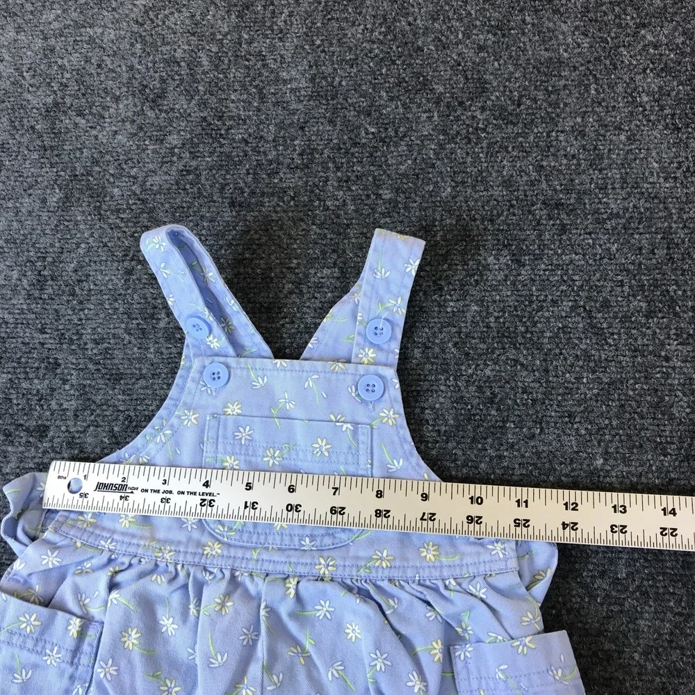 OshKosh B'gosh Overall Baby 12 Mos Blue Floral Print Adjustable Button Straps